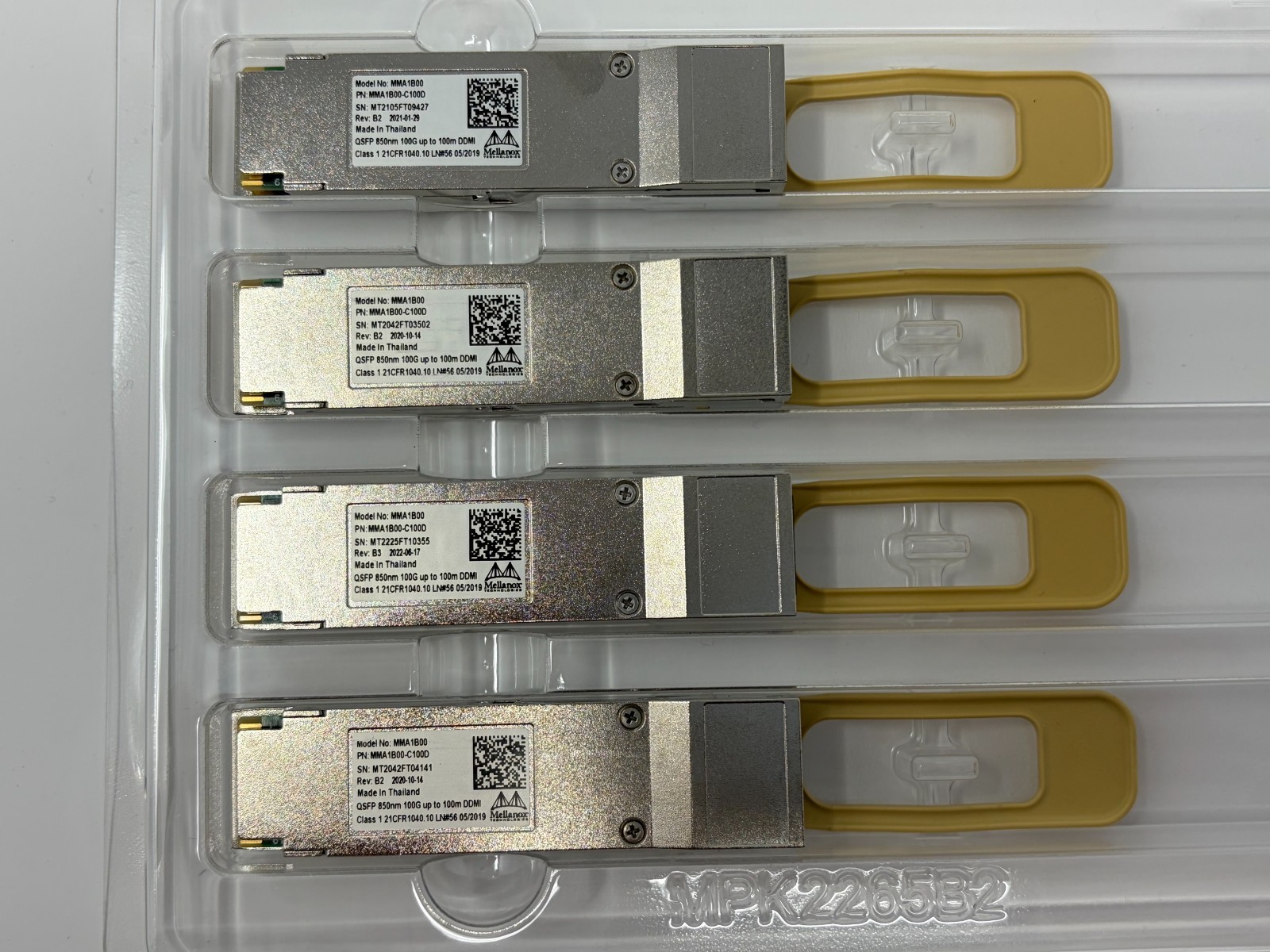 Mellanox MMA1B00-C100D 100GbE SR4 QSFP28 850nm 100m Optical Transceiver