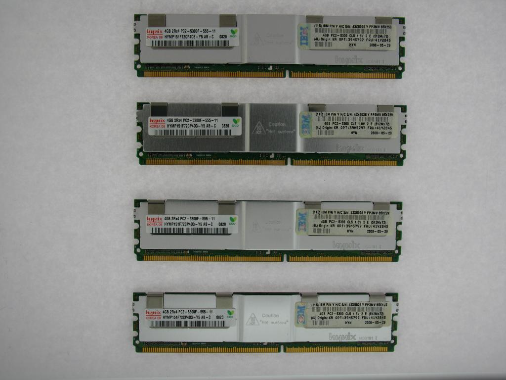 GENUINE IBM 16GB 4X4GB 2RX4 PC2-5300F ECC Server Memory RAM 41Y2845 39M5797