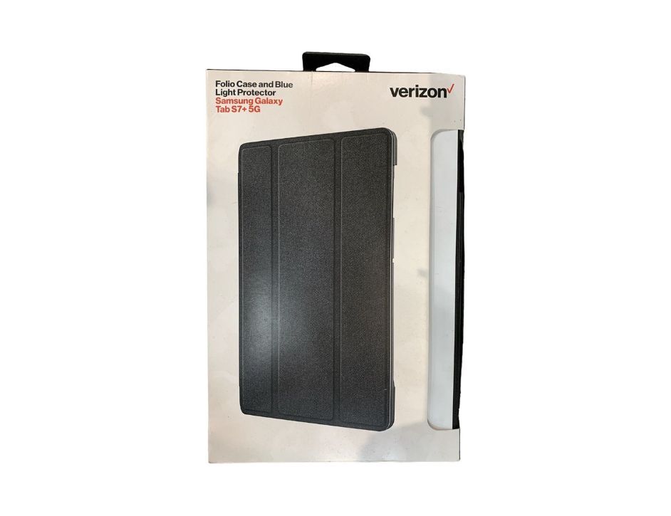 Verizon Folio Case and Blue Light Protector for Samsung Galaxy Tab S7+ 5G