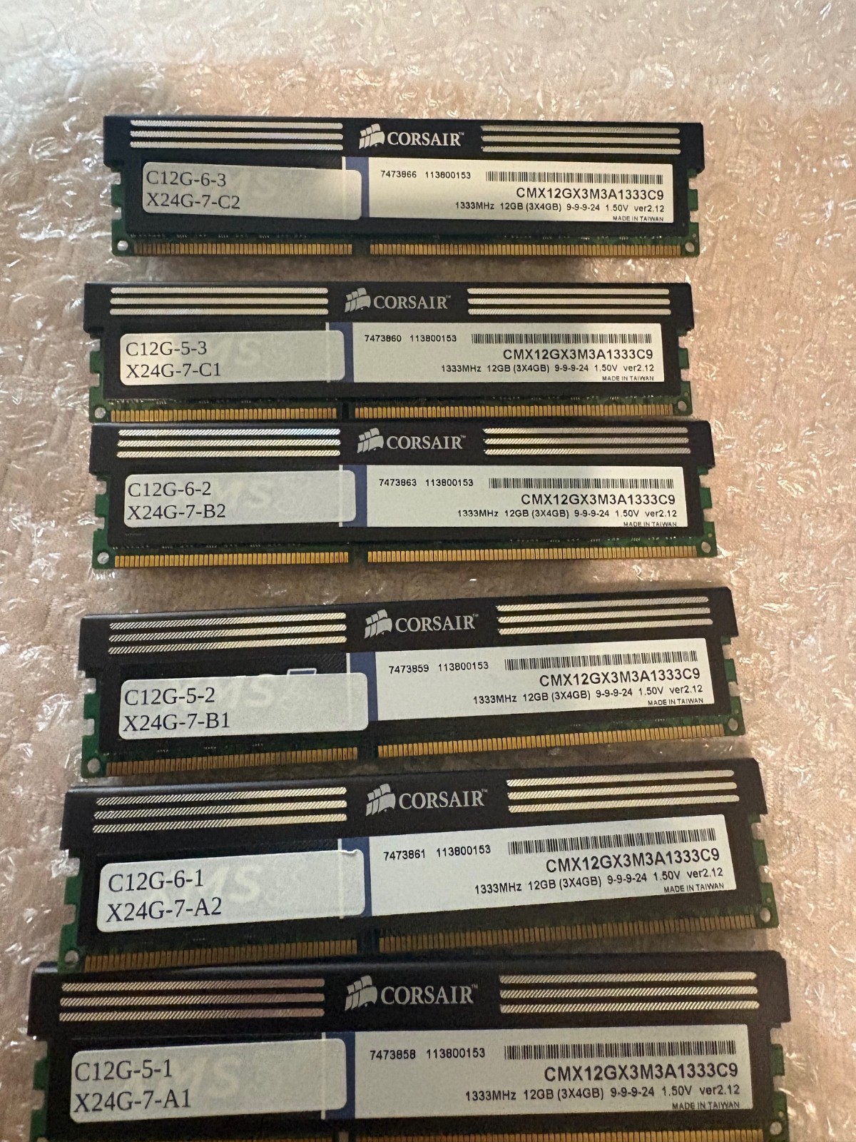 Corsair XMS3 4GB 1333MHz DDR3 PC3-10666 Memory (3 pairs=24GB) CMX8GX3M2A1333C9