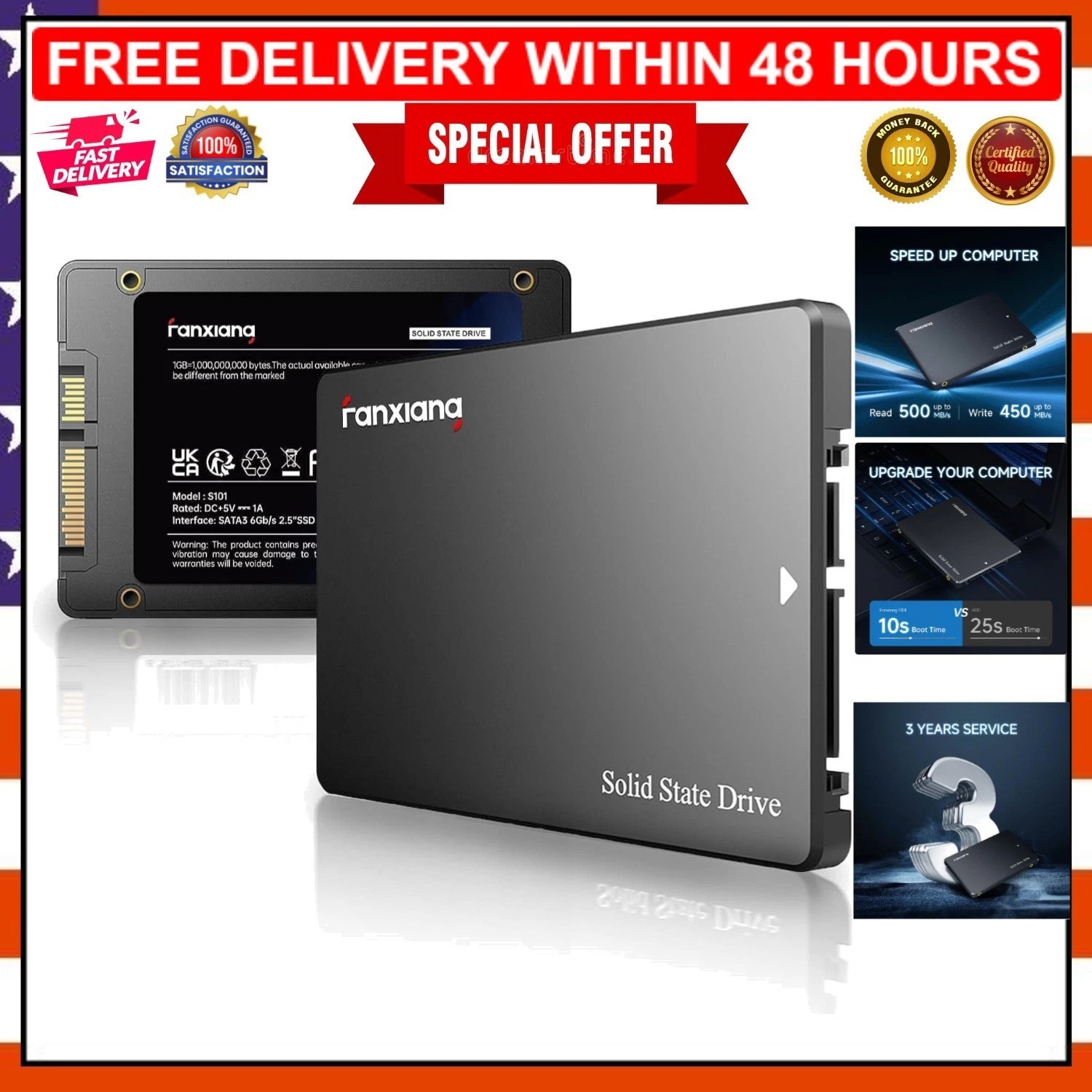 Reliable 512GB Internal SSD SATA III - Boost Your Laptop or Desktop Performance