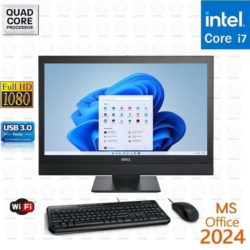 WINDOWS 11 Dell AIO 24" Computer Core i7 16GB RAM 1TB SSD Office 2024