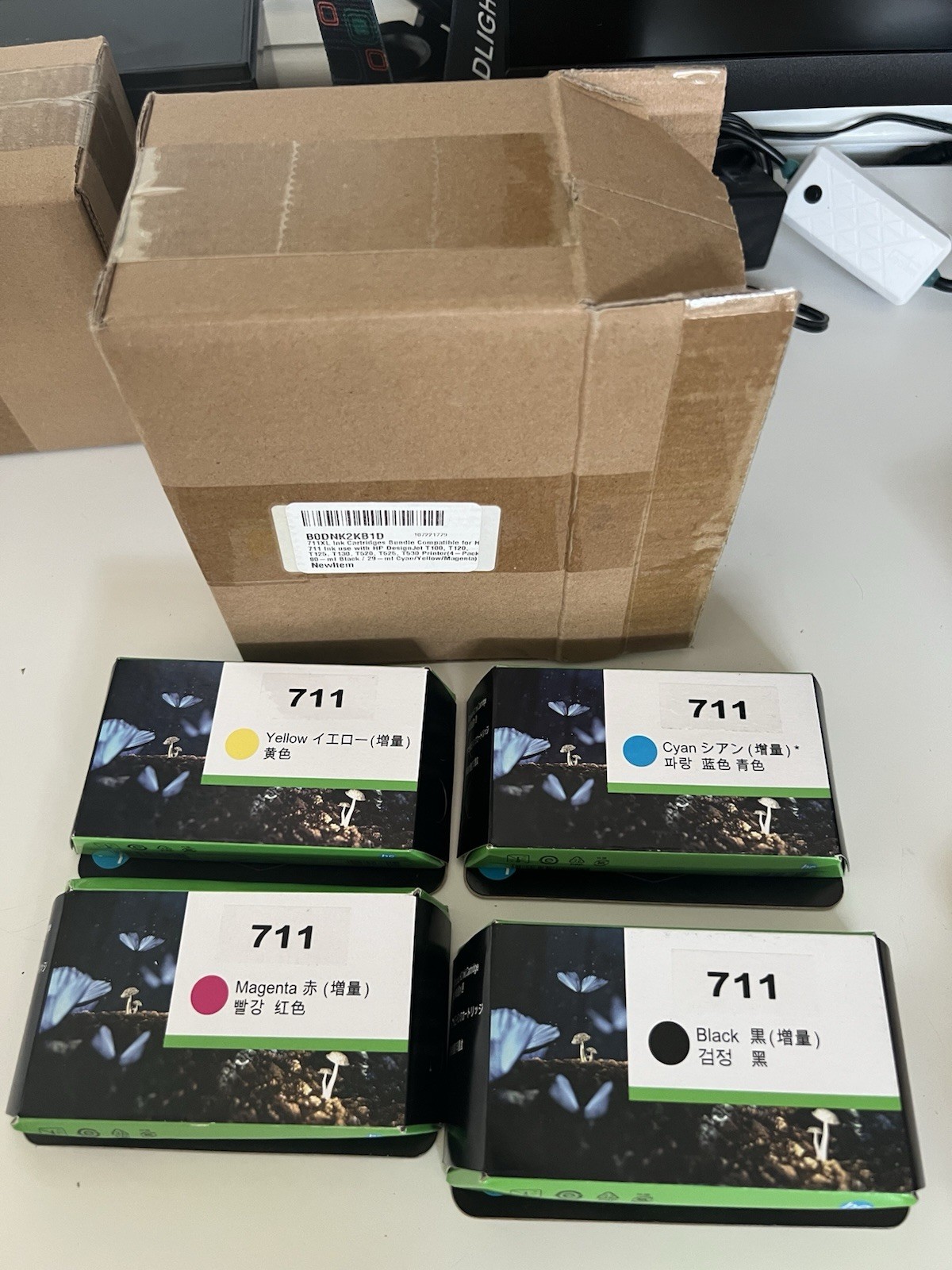 711XL Ink Cartridges 4-Pack Compatible HP DesignJet T100 T120 T520 T530 CMYK