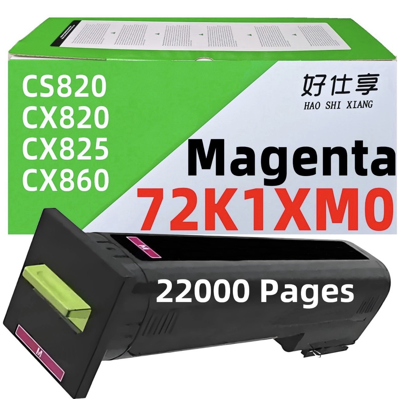 72K1XM0 Magenta Toner Cartridge Compatible for Lexmark CS820 CX820 CX825 CX860
