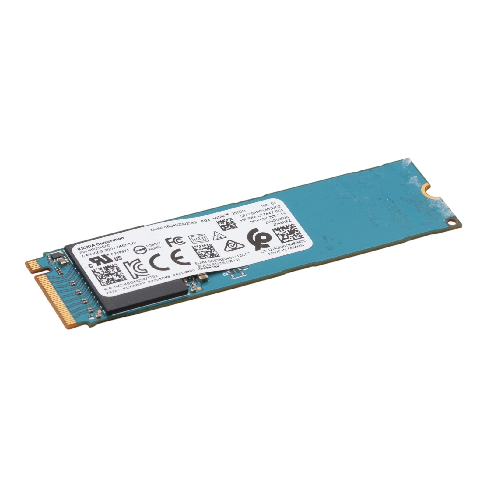 KIOXIA 256GB PCIe 3.0 x4 NVMe M.2 2280 SSD KBG40ZNV256G L57447-001 BG4 HP OEM