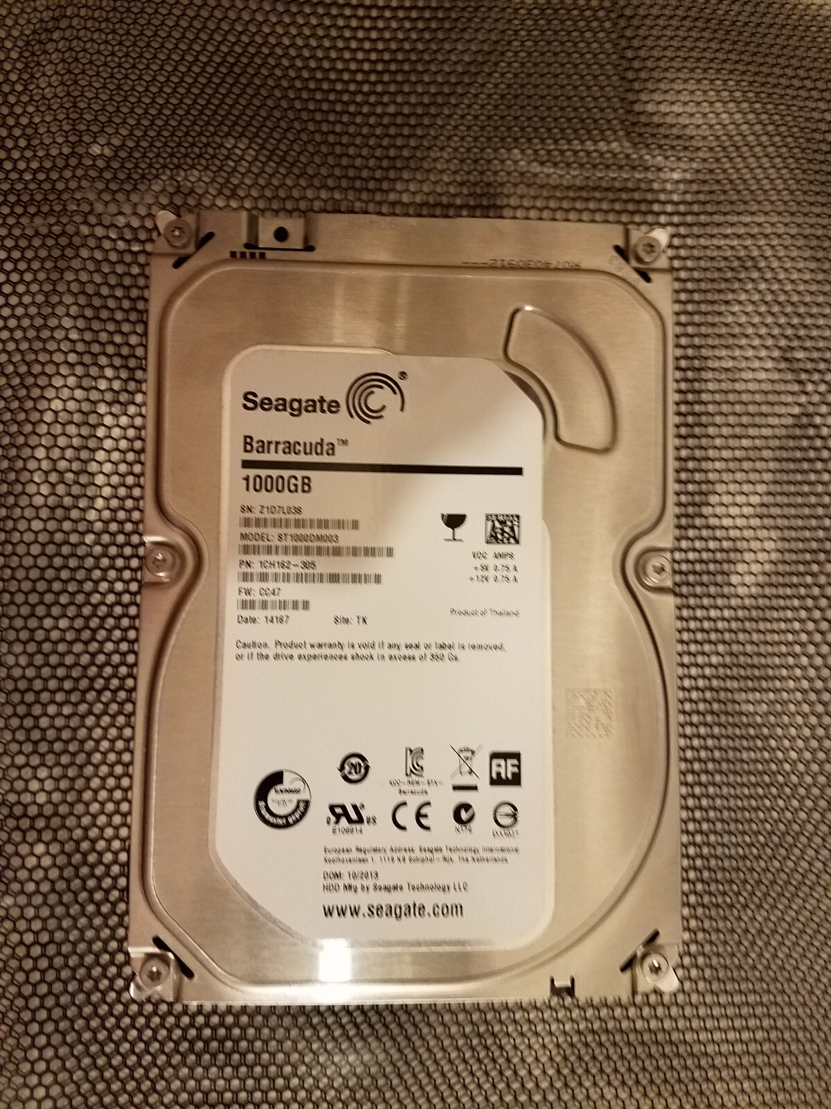 Seagate ST1000DM003 1TB PN 1CH162-305 FW CC47 SATA 3.5" HD DC 14167 TK Z1D