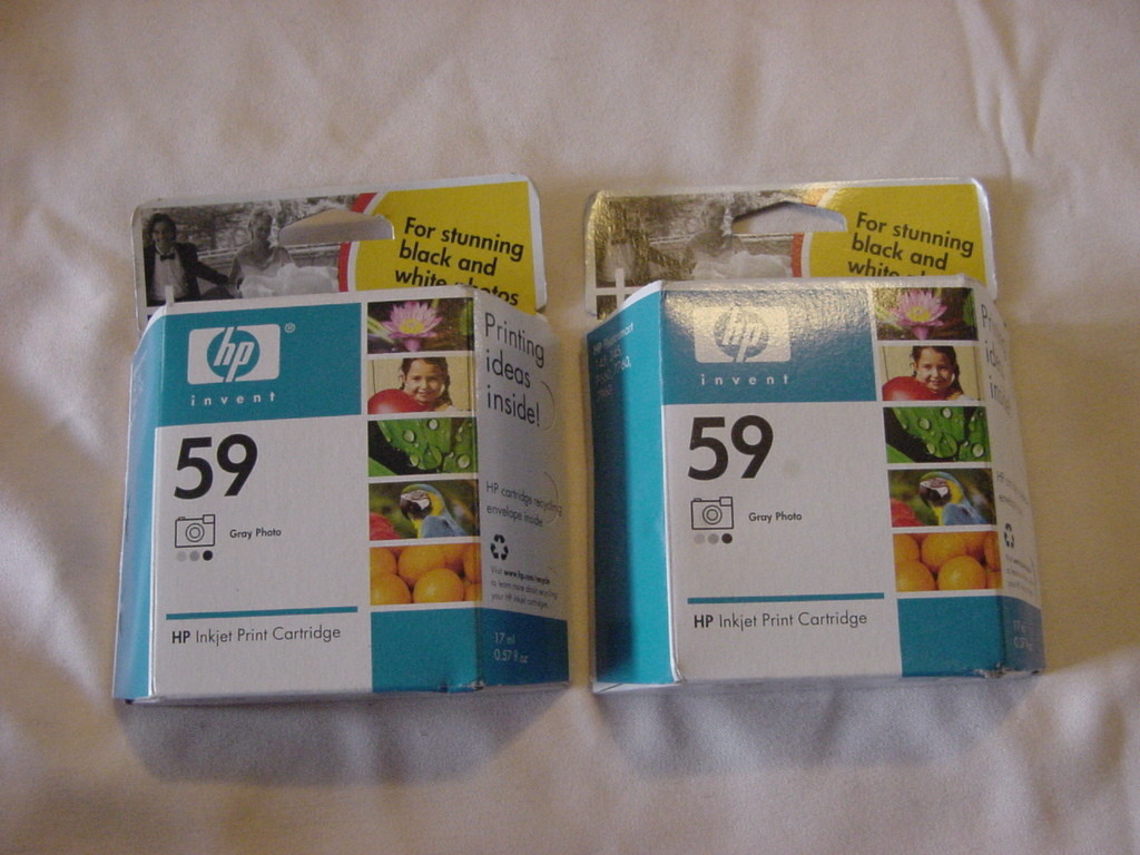 (2) Genuine HP HEWLETT PACKARD 59 GRAY PHOTO INK CARTRIDGES 