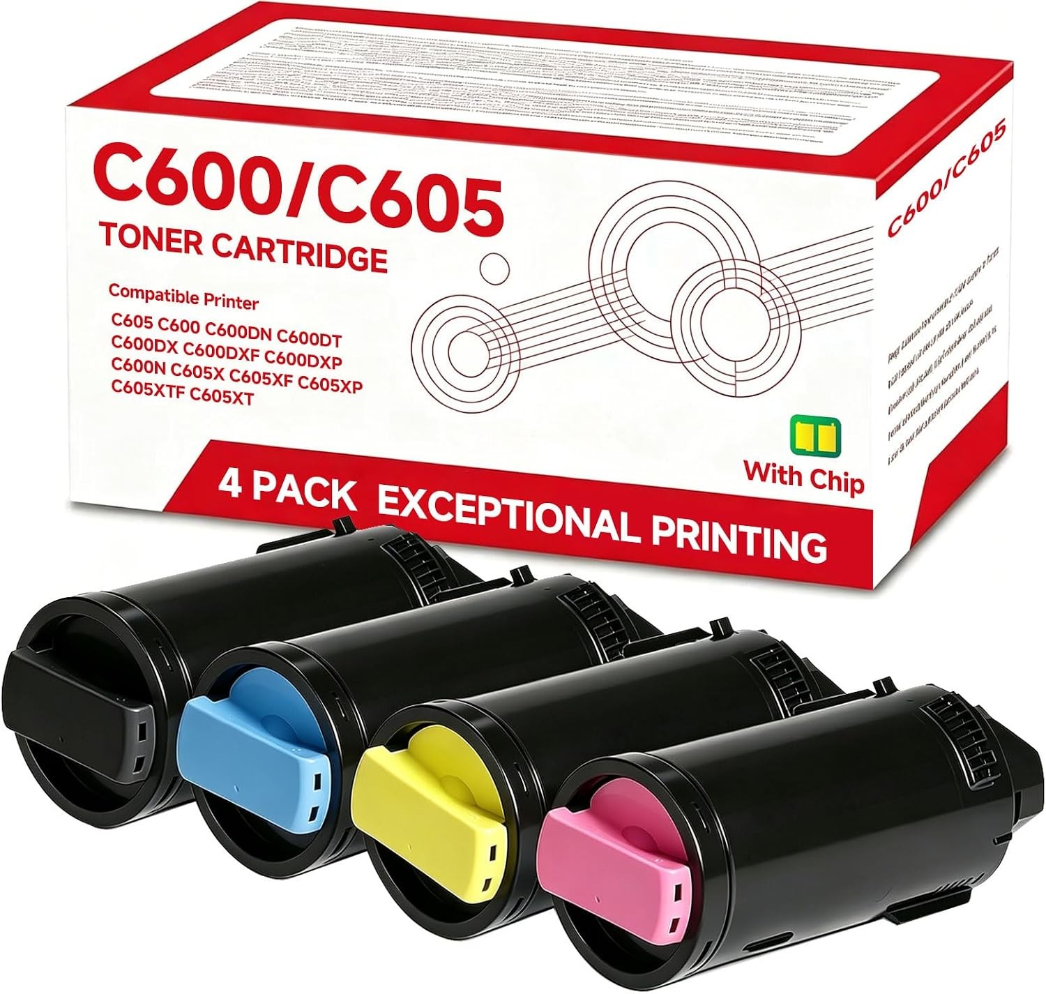 4PK Toner for Xerox 106R03899 106R03896 106R03897 106R03898 C600 C605 Series