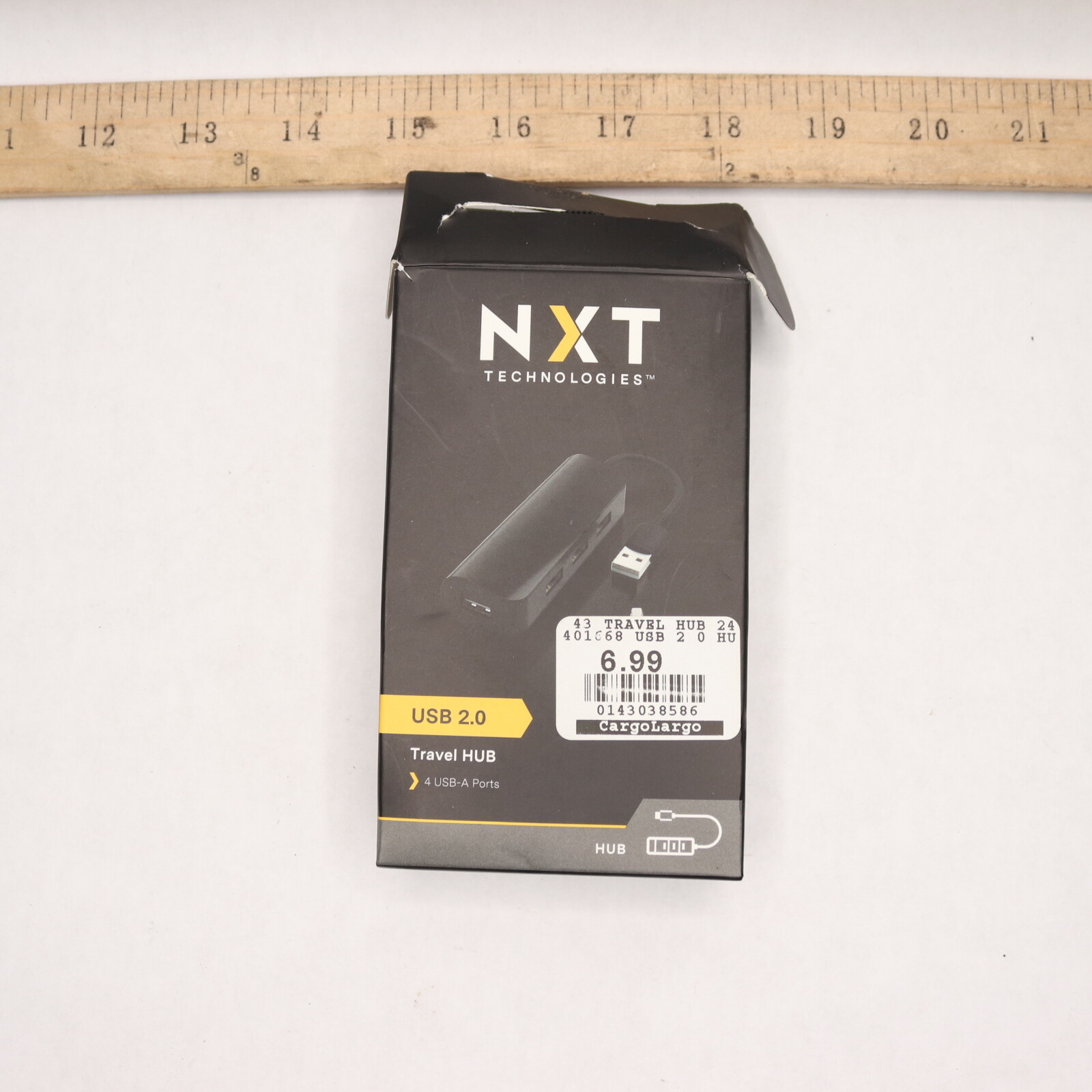 NXT Technologies 4-Port USB Connectors 2.0 Hub .25" x 3" x 5" NX56850