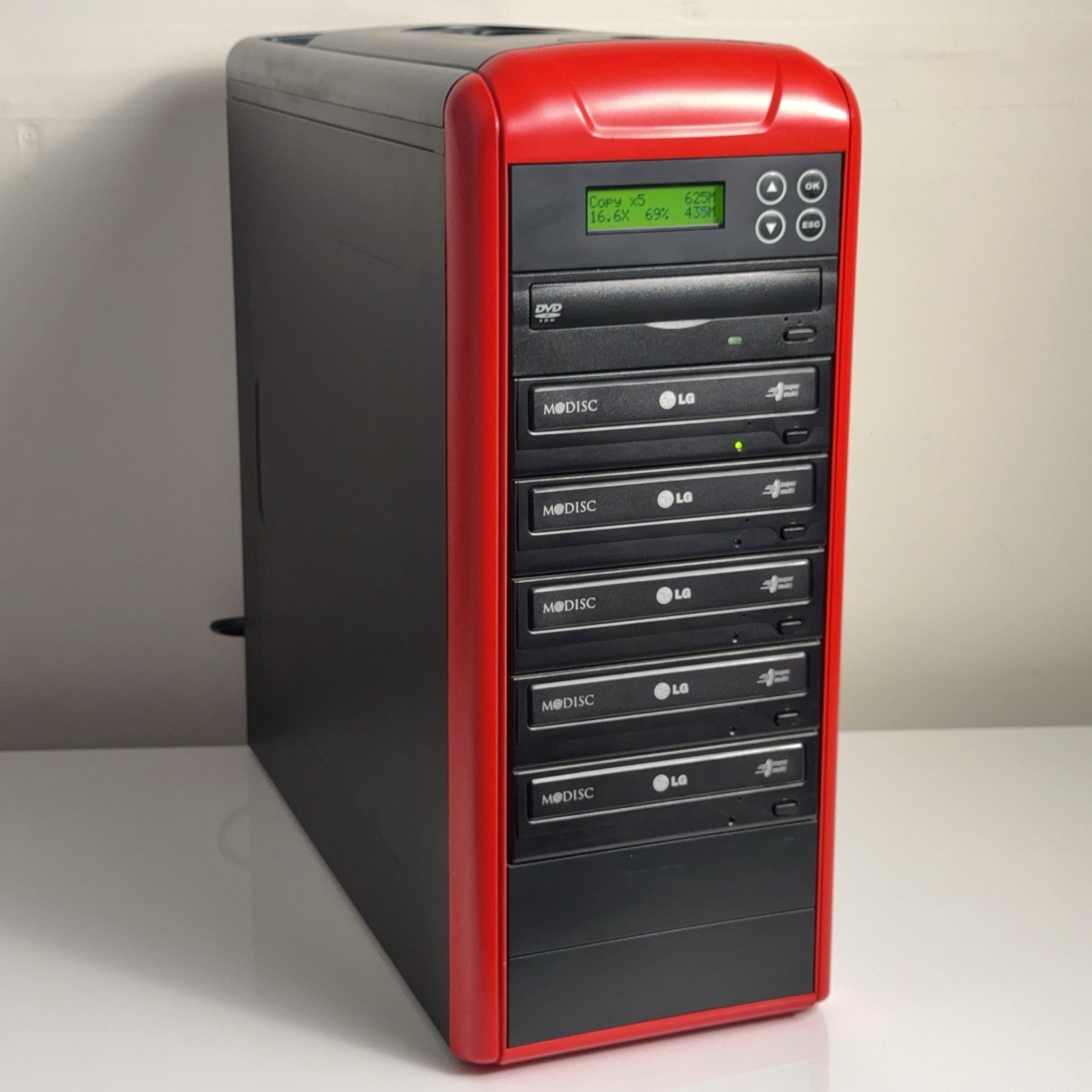 1:5 CD DVD Duplicator Tower Standalone LG M-DISC SATA II Tested Works 5 Burners