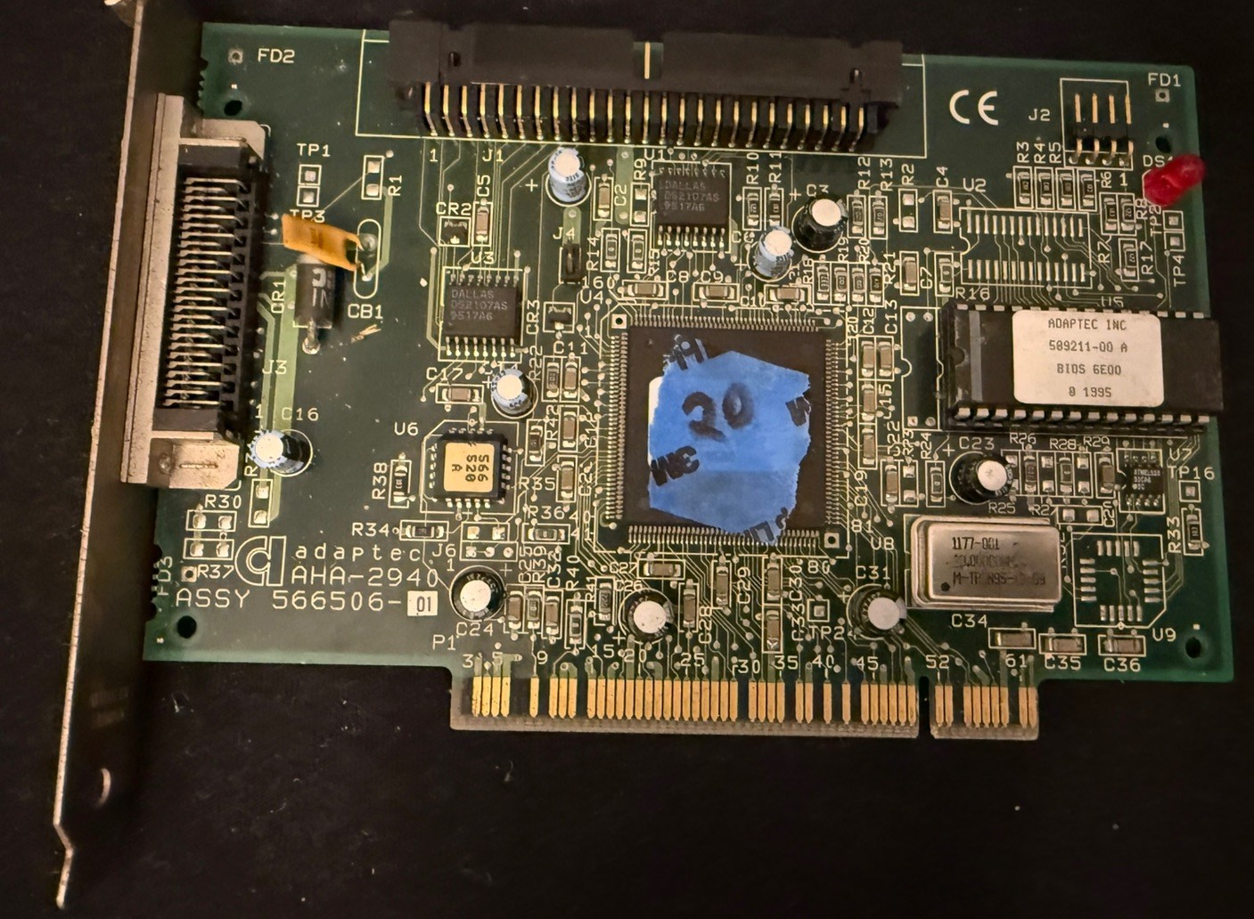 Adaptec AHA-2940 PCI SCSI Adapter Card PCB 50 Pin 1995 Vintage PC Computer