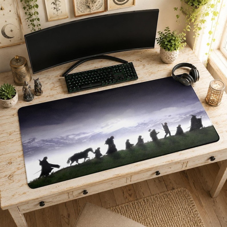Fellowship Mouse Pad | Desk Mat, Lord of the Rings Gaming Desk Mat Mouse Pad