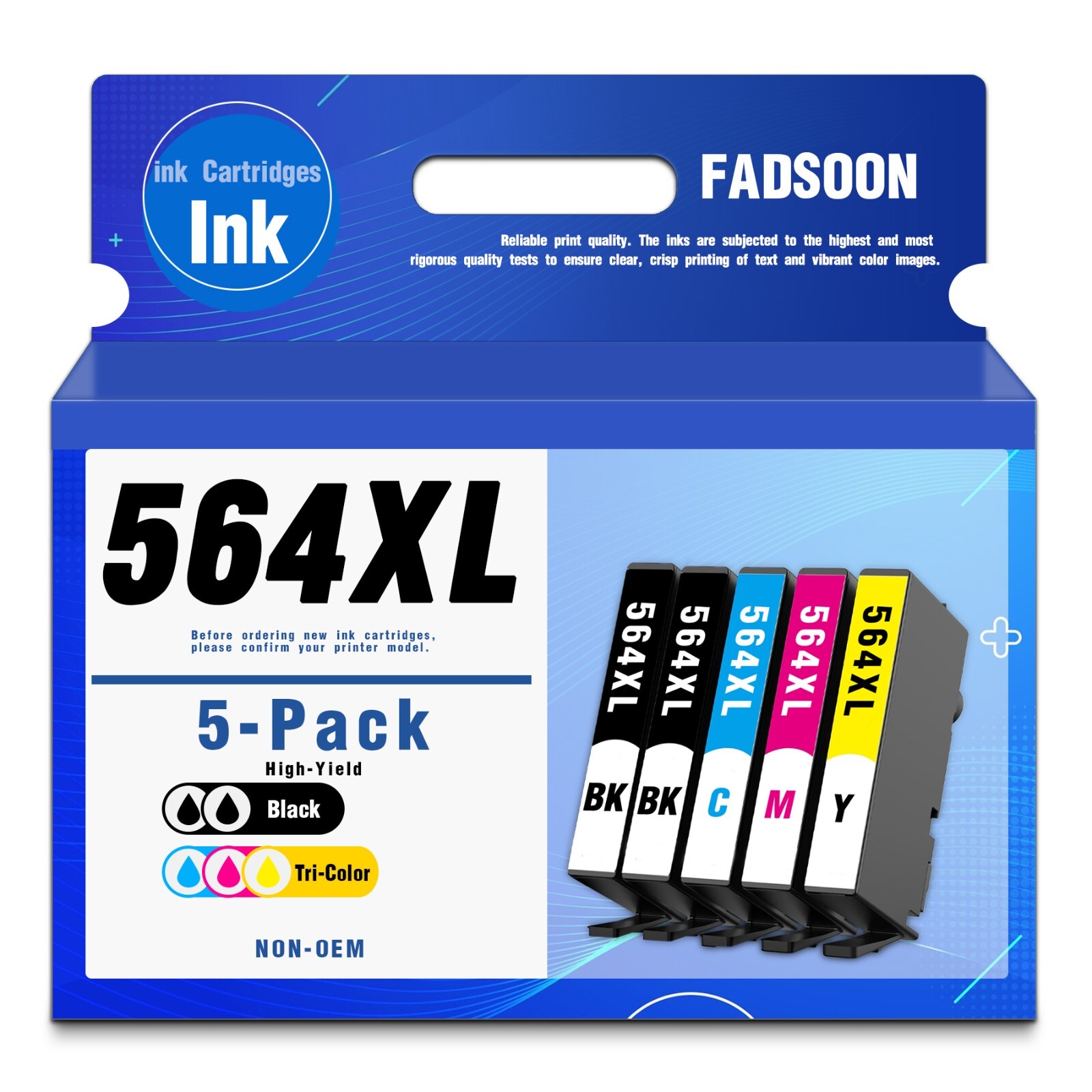564XL 5PK 2BK/C/M/Y/PBK Combo Ink Photosmart Premium C309a C310a Officejet 6500A