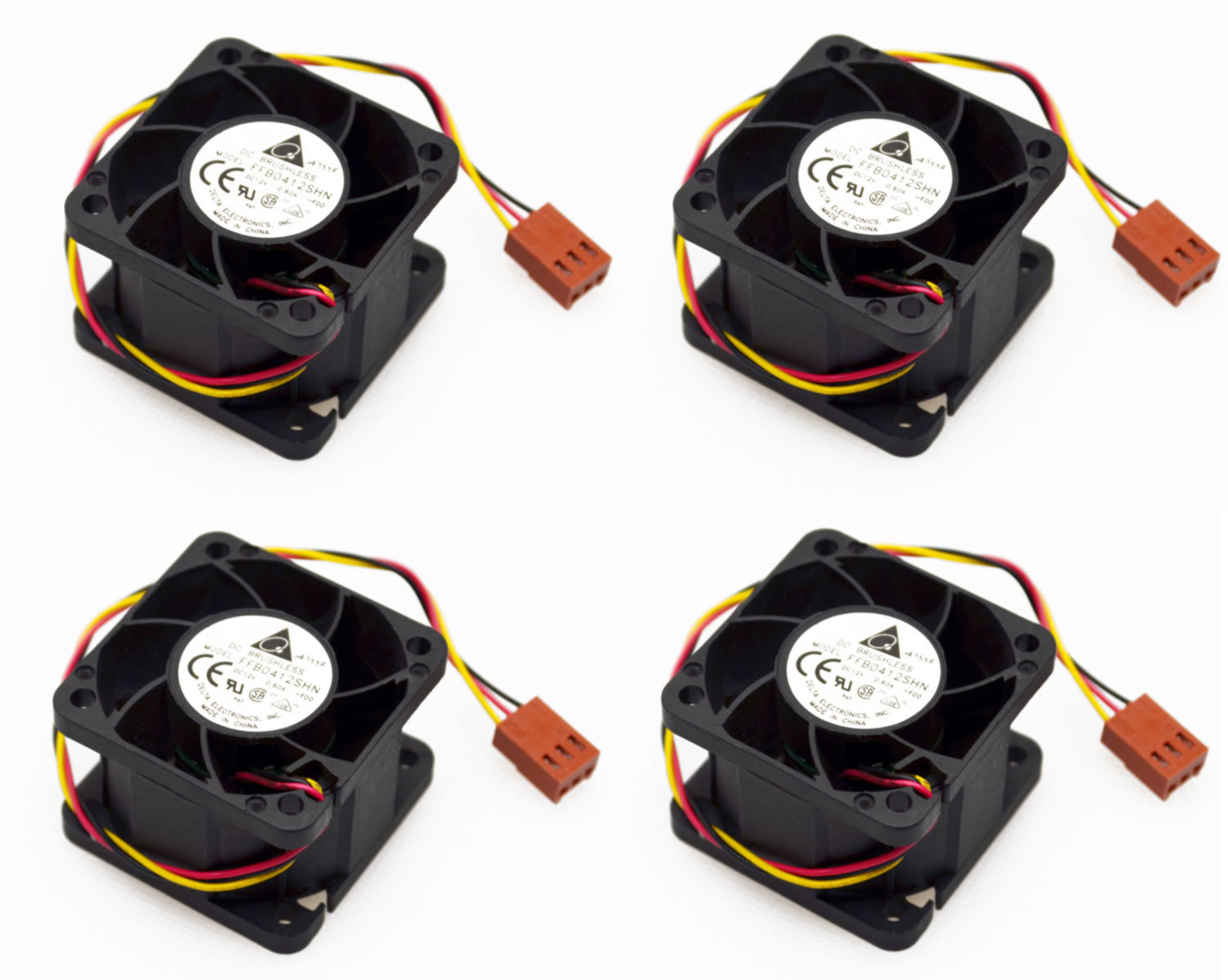 Lot of 4 Delta FFB0412SHN F00 3-Pin Connector Fan