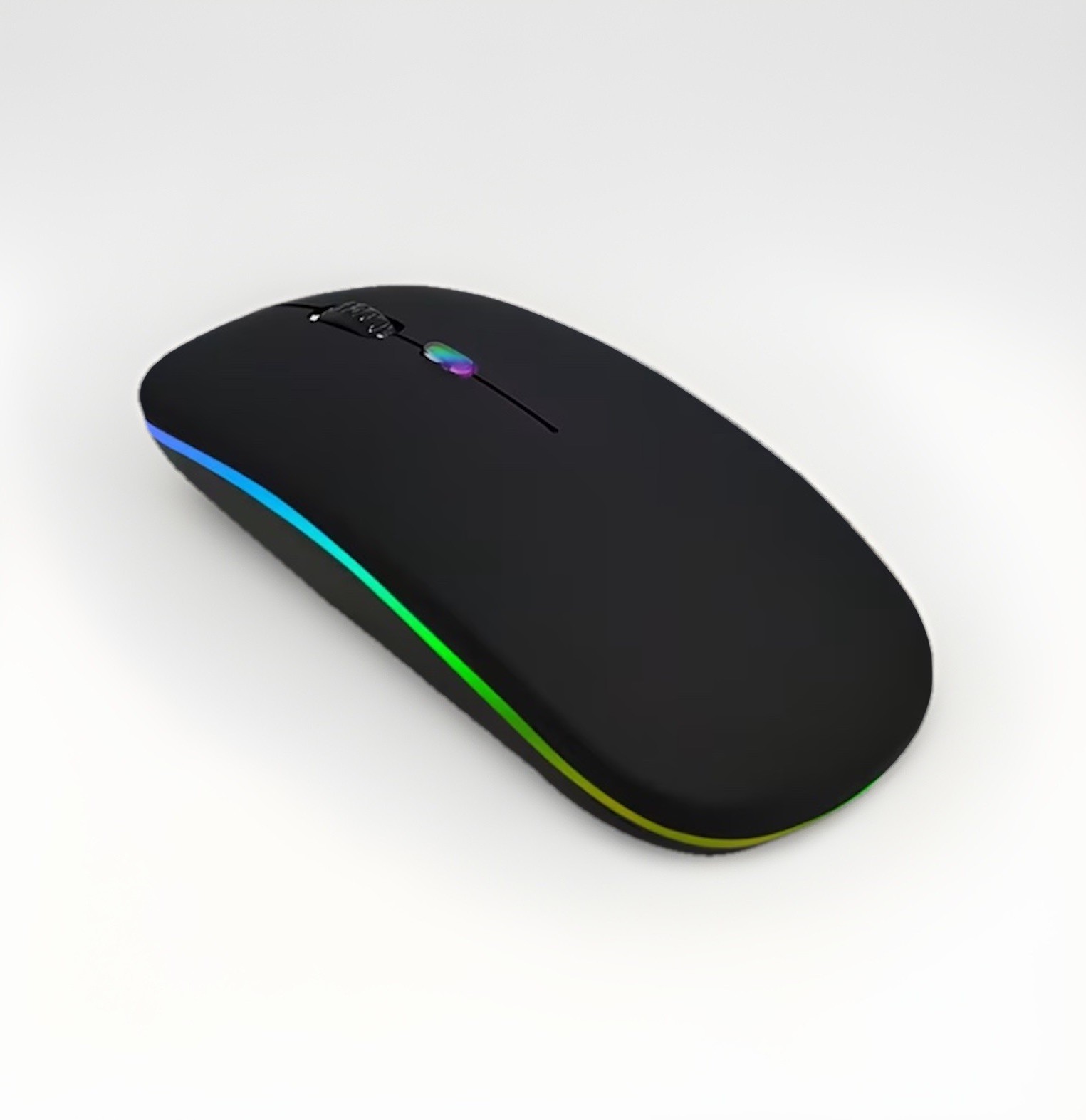 Wireless Mouse Bluetooth 2.4GHz USB Rechargeable Slim Black LED Light Up