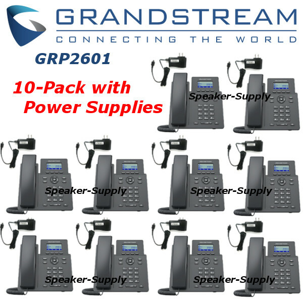 10 Grandstream GRP2601 2-Line 2 SIP Office Phone + Power Supply Bundle Lot