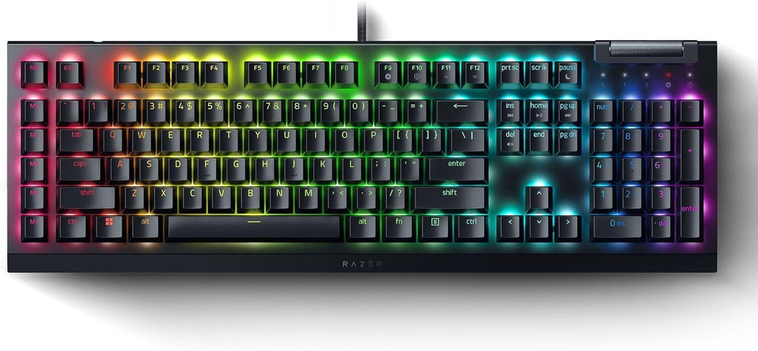 Razer BlackWidow V4 X Wired Green Switch Gaming Keyboard Certified Refurbished