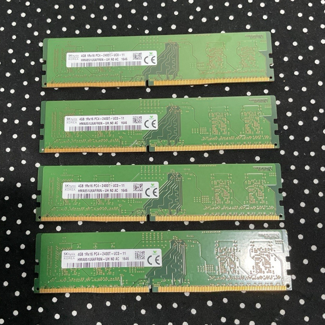 SK hynix 16GB (4x4GB) DDR4 SDRAM PC4-2400T DIMM HMA851U6AFR6N Desktop RAM