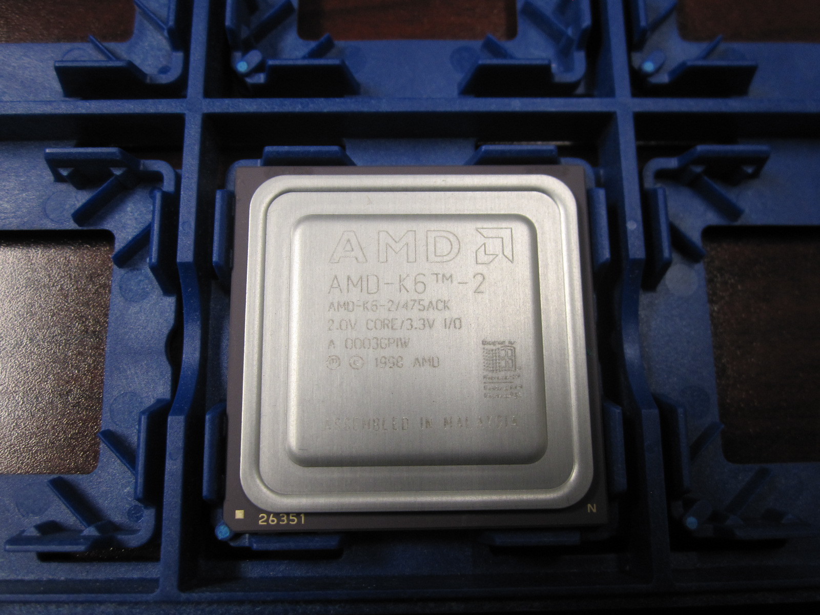Vintage AMD-K6-2/475 AFK AHX ACK Core 3.3v GOLD Pin Socket 7 Made in 1998