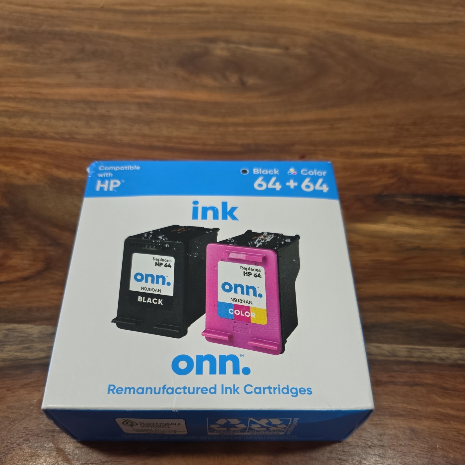 New ONN 64 Black & 64 Tri-Color Ink Cartridges Exp 12/2024