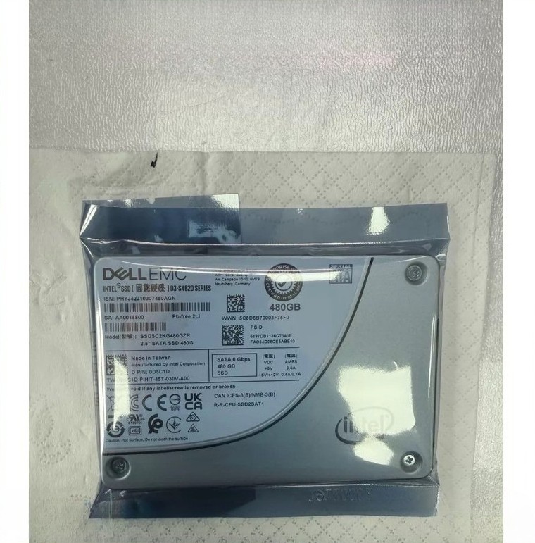 00DJ5 FOR Dell Intel D3-S4620 480GB SATA 6G TLC MU 2.5"SSD SSDSC2KG480GZR 000DJ5