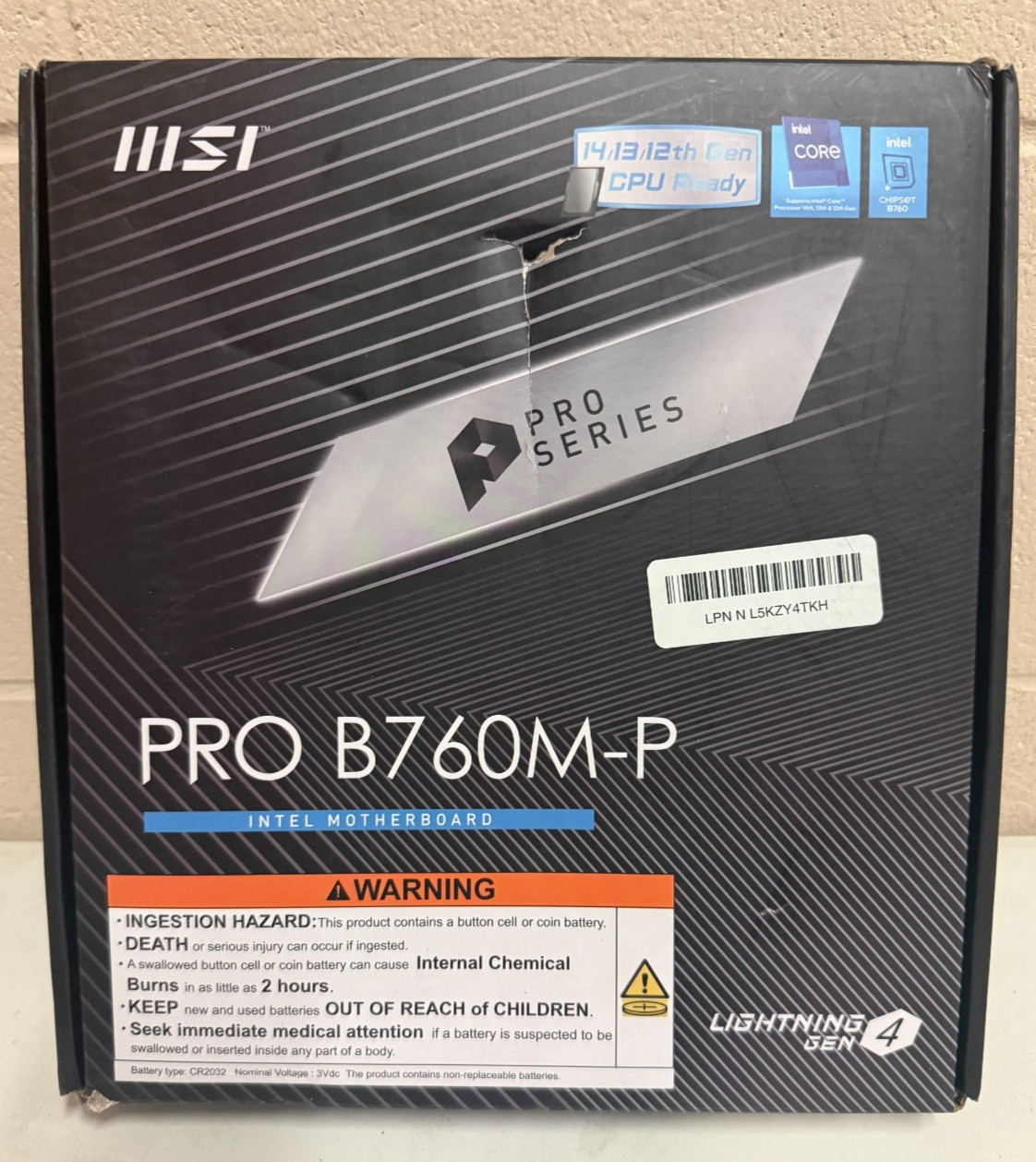 MSI PRO B760M-P Motherboard. Intel 14th, 13th, and 12th Generation Core