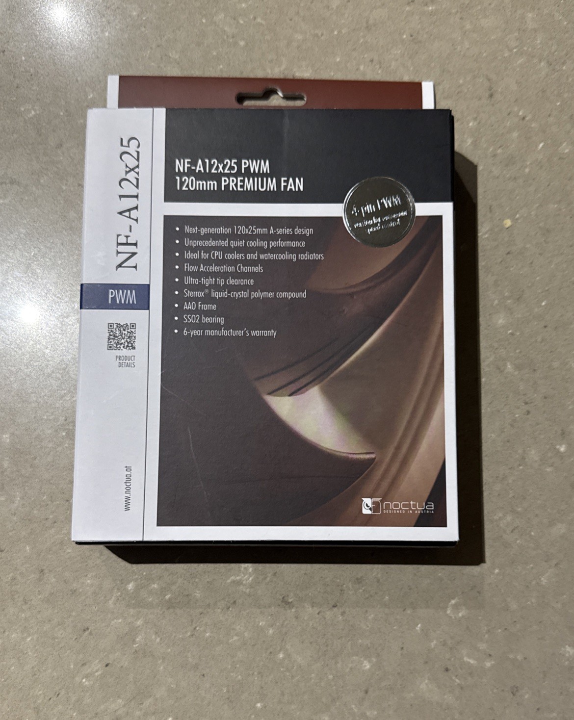 Noctua NF-A12x25 4-pin PWM 120mm Premium Quiet Fan | Brown | New
