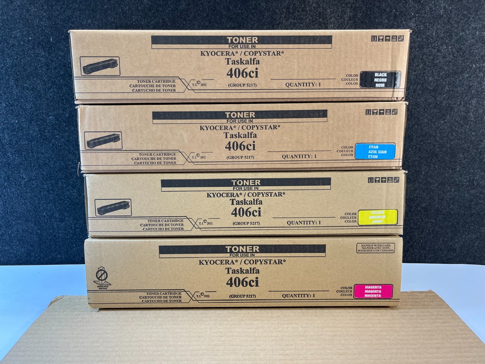 Kyocera TK-5217 Complete Set of 4 Colors KYCM LOT OF 4