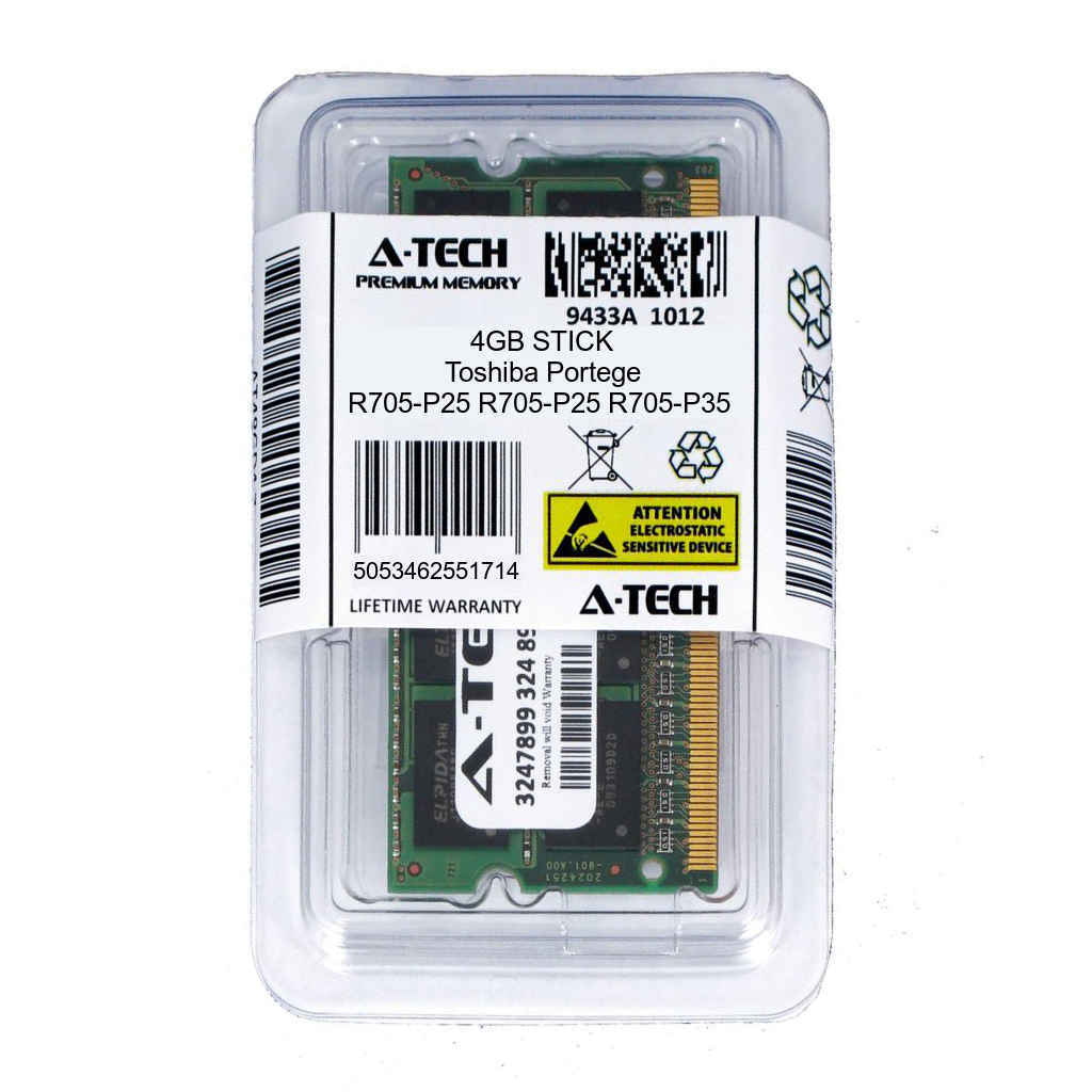 4GB SODIMM Toshiba Portege R705-P25 R705-P35 R705-P40 PC3-8500 Ram Memory