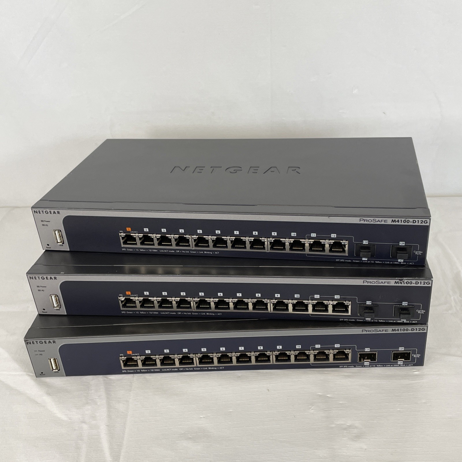 Lot of 3 Netgear ProSAFE 12-Port Gigabit Managed Switchs M4100-D12G | *READ*