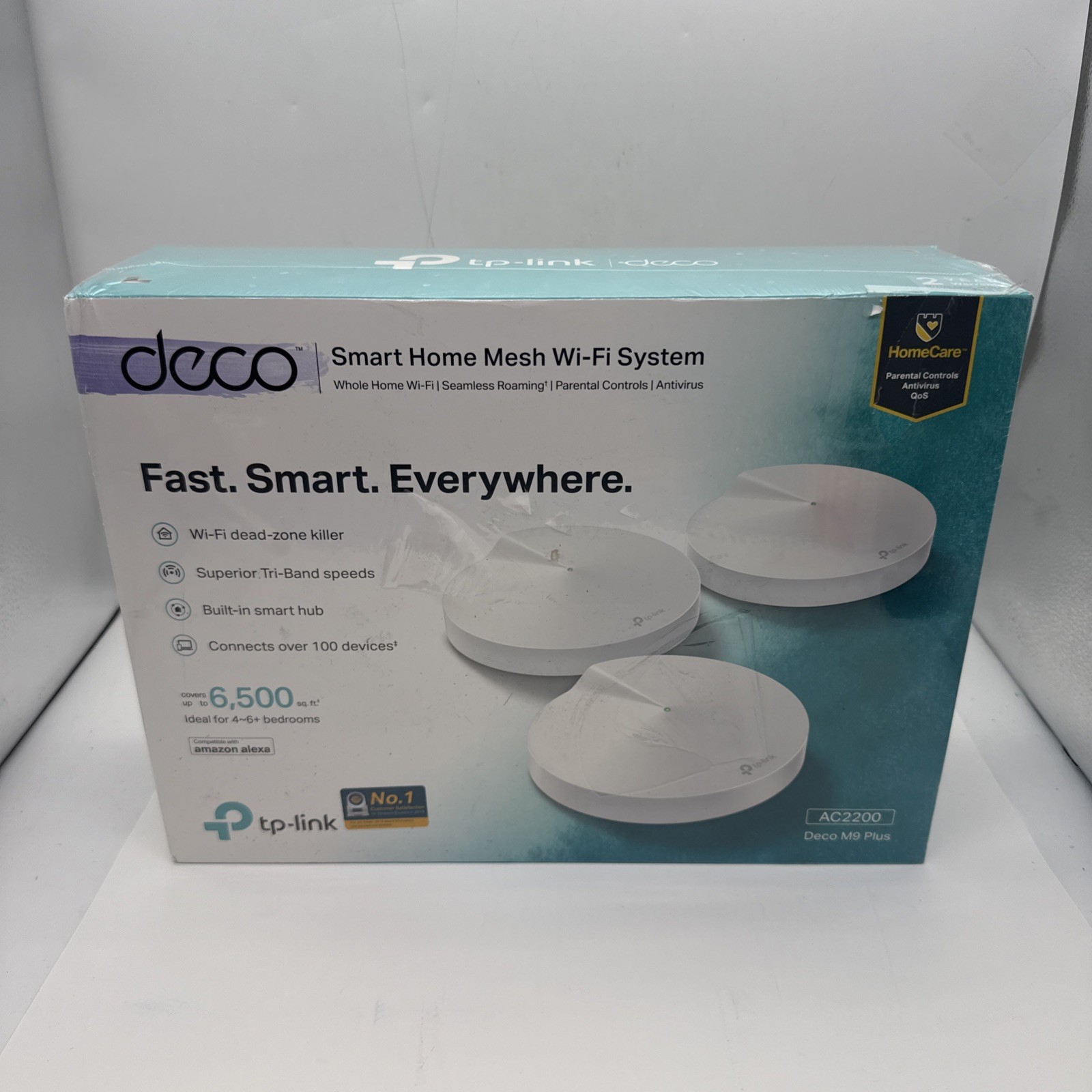 TP-LINK Deco M9 Plus AC2200 Smart Home Mesh Wi-Fi System New And Sealed