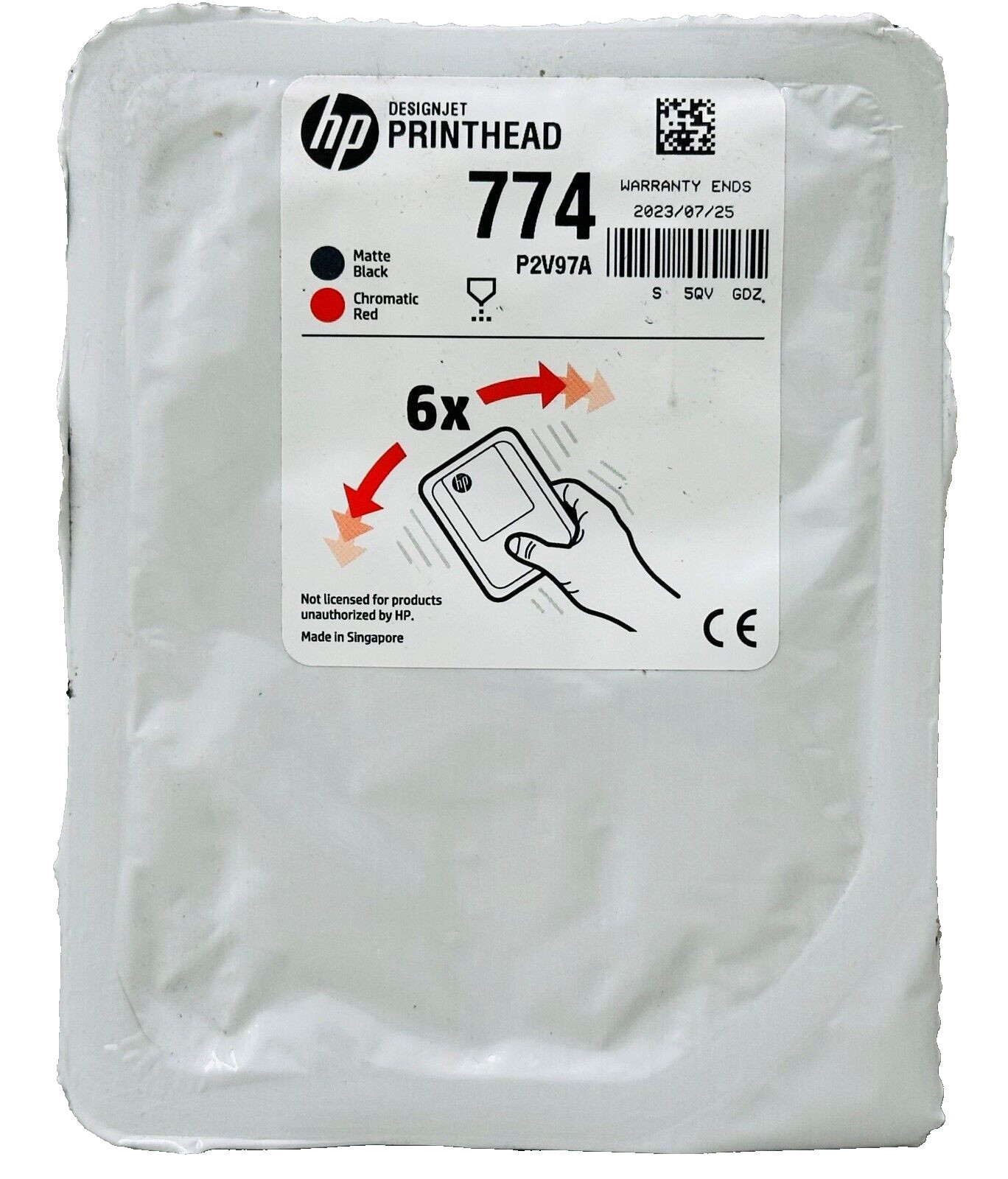 New Genuine HP 774 Matte Black & Chromatic Red (P2V97A) Printhead Cartridge