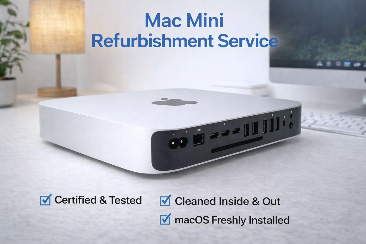 MacMini Professionally Restored  Clean, Test, Upgrade, Restore (Send‑In Service)