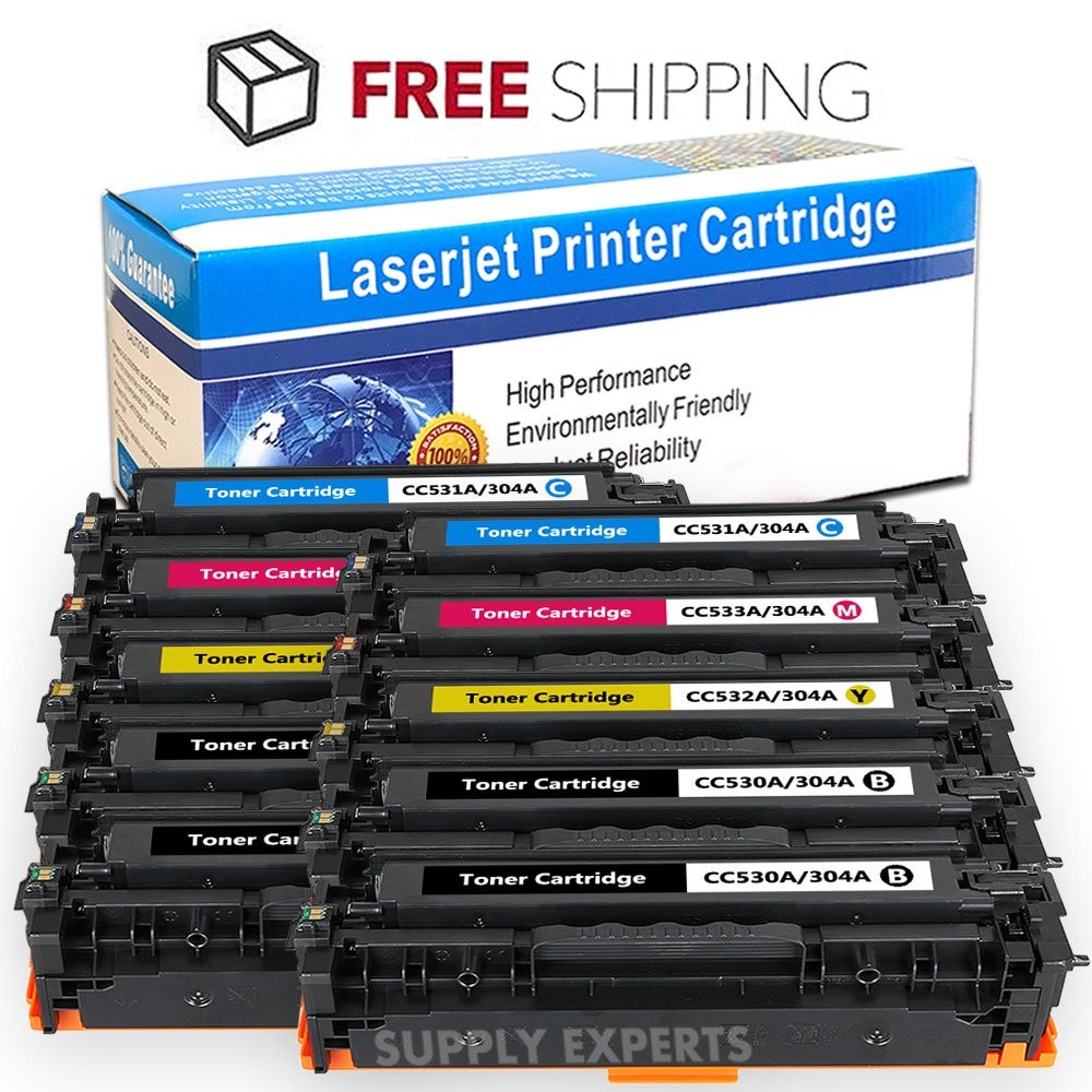 10PK HP 304A Toner Set + Extra Black CC530A for CP2025 CM2320