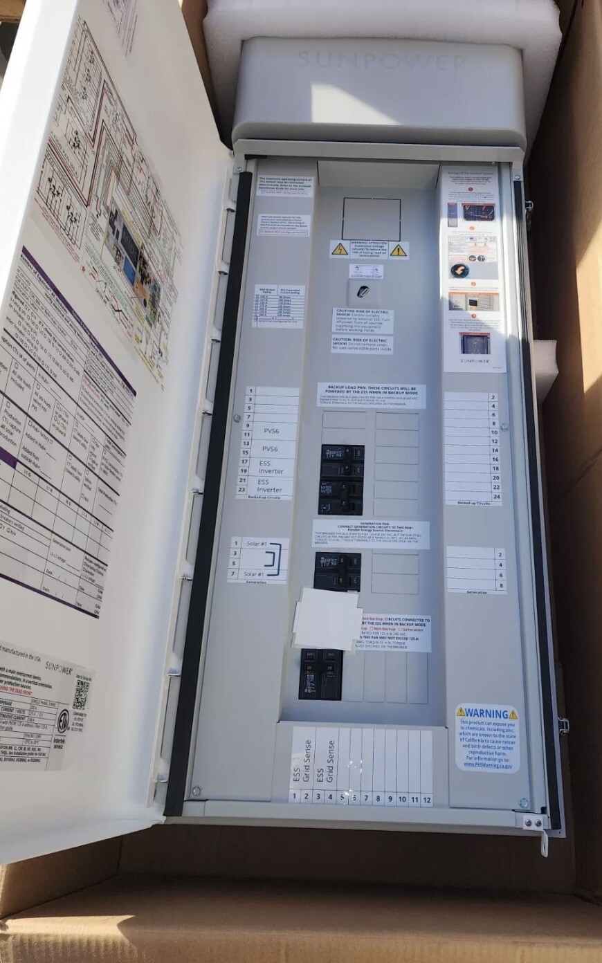Sunpower Sun Vault Hub+ cabinet with PVS6 ,MIDC , PVDR  newest version 6.3 NEW
