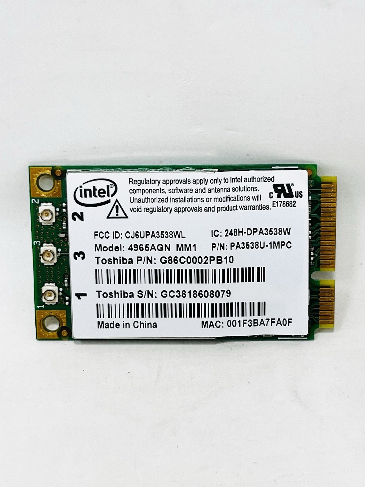 Intel WiFi Link 4965AGN Dual Band a/b/g/n 300Mbps PCIe FULL SIZE - USED PULL