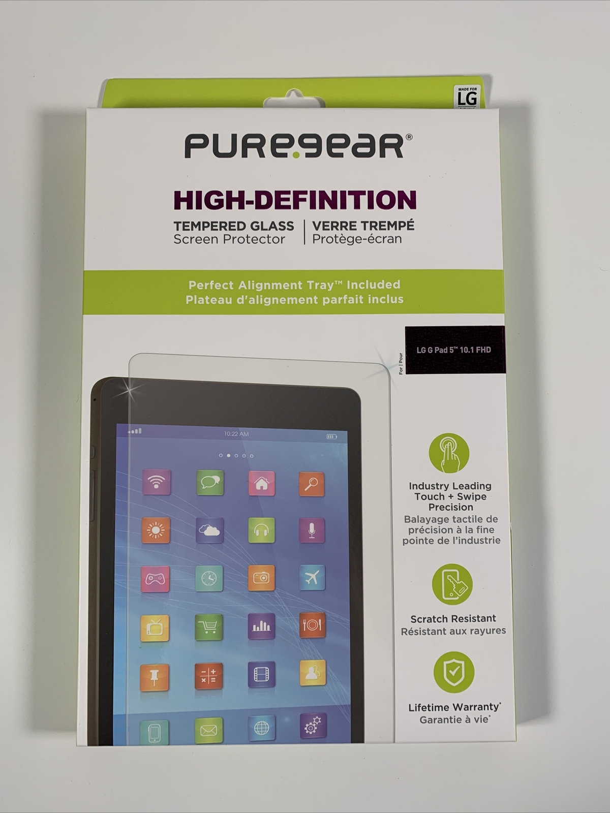 PureGear High Definition Tempered Glass Screen Protector for LG G Pad 5 10.1 FHD