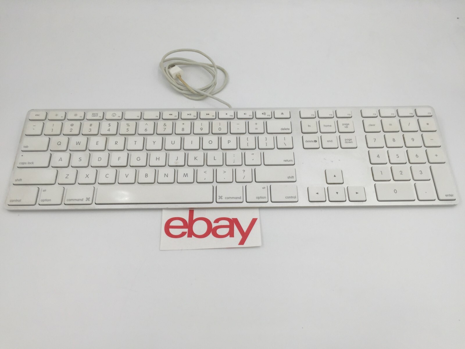 Genuine Apple A1243 Wired Mac Standard USB Keyboard w/ Numeric Keypad White