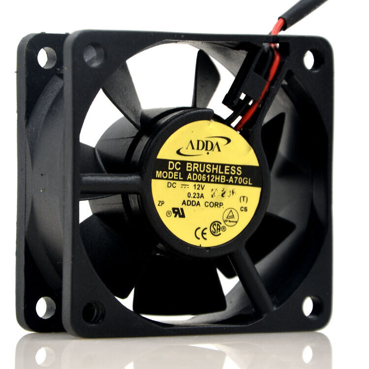 1pc ADDA AD0612HB-A70GL 6CM 6025 12V 0.23A Double Ball  2-wire Cooling Fan