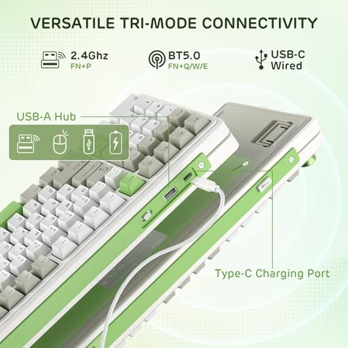 LEMON GREEN - RK ROYAL KLUDGE L98 WIRELESS MECHANICAL KEYBOARD W/LEFT-HANDED