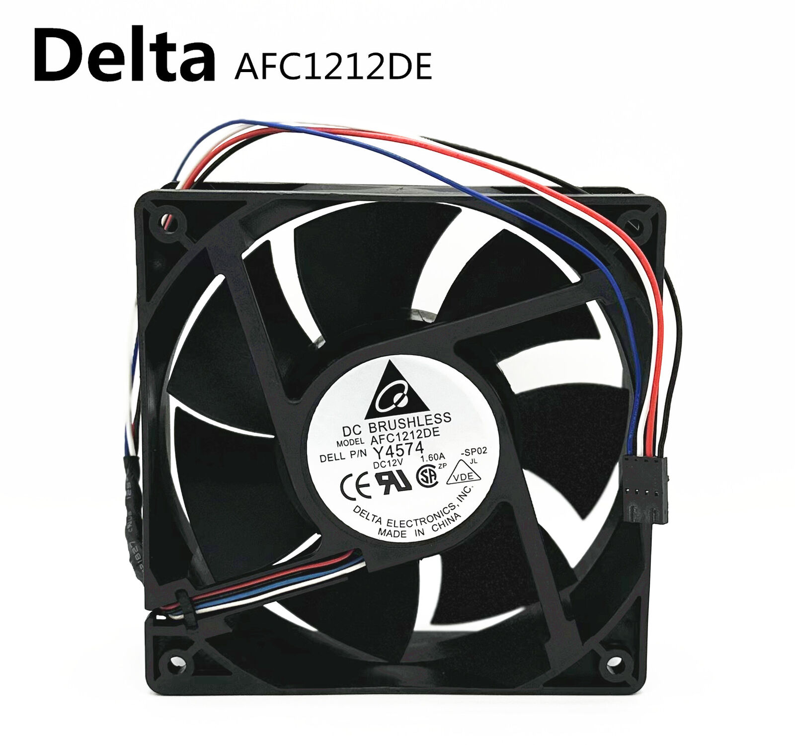 Delta AFC1212DE 12038 12V 1.6A 12CM 4 Line Ant PWM High Speed Cooling Fan