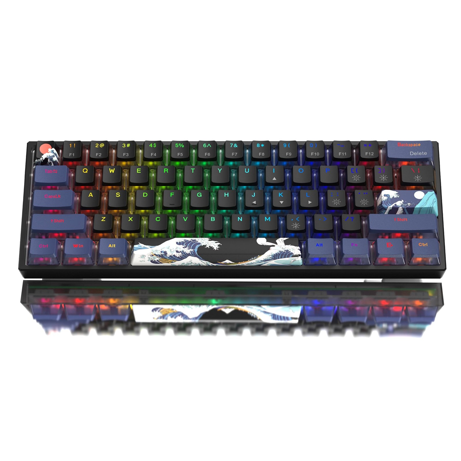Womier 60% Percent Keyboard Gaming, WK61 V2 Creamy Mechanical V2-Black 