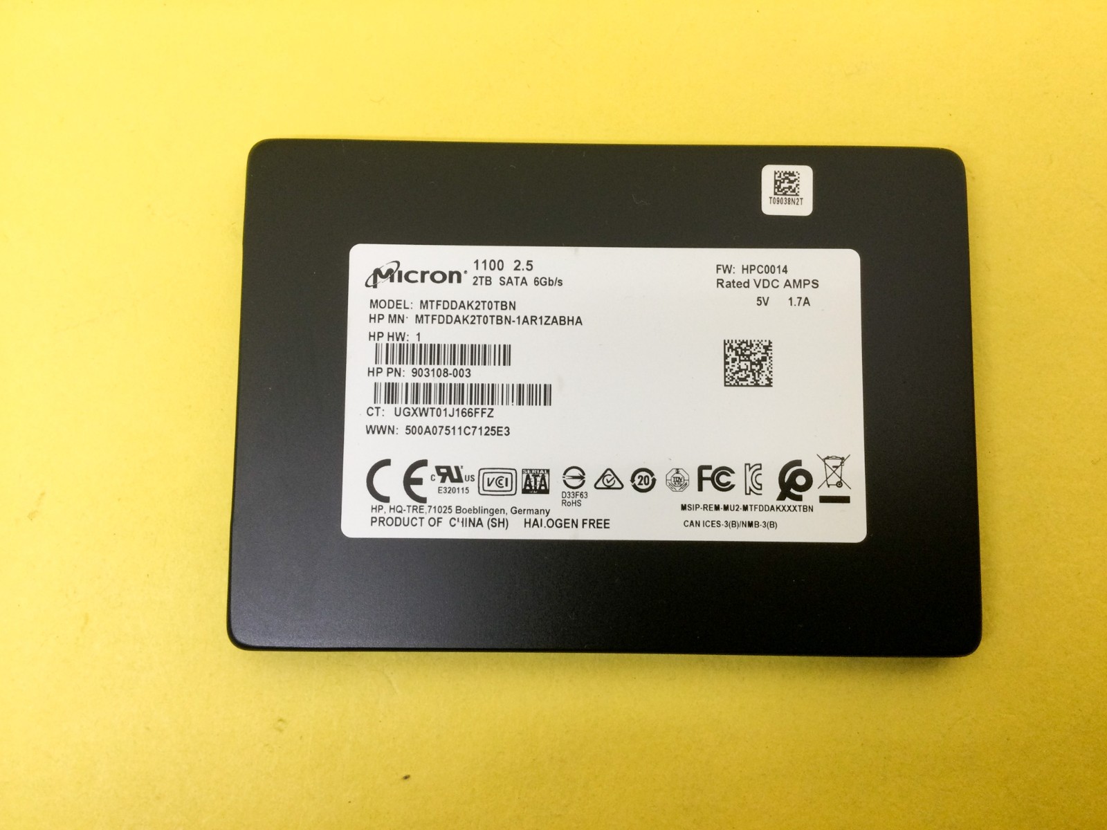 MICRON 1100 2TB SATA 6Gb/s 3D NAND 2.5" SSD MTFDDAK2T0TBN