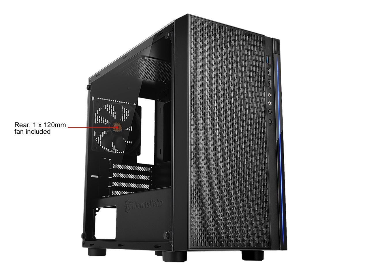 Thermaltake Versa H18 Tempered Glass Black SPCC Micro ATX Gaming Computer Case
