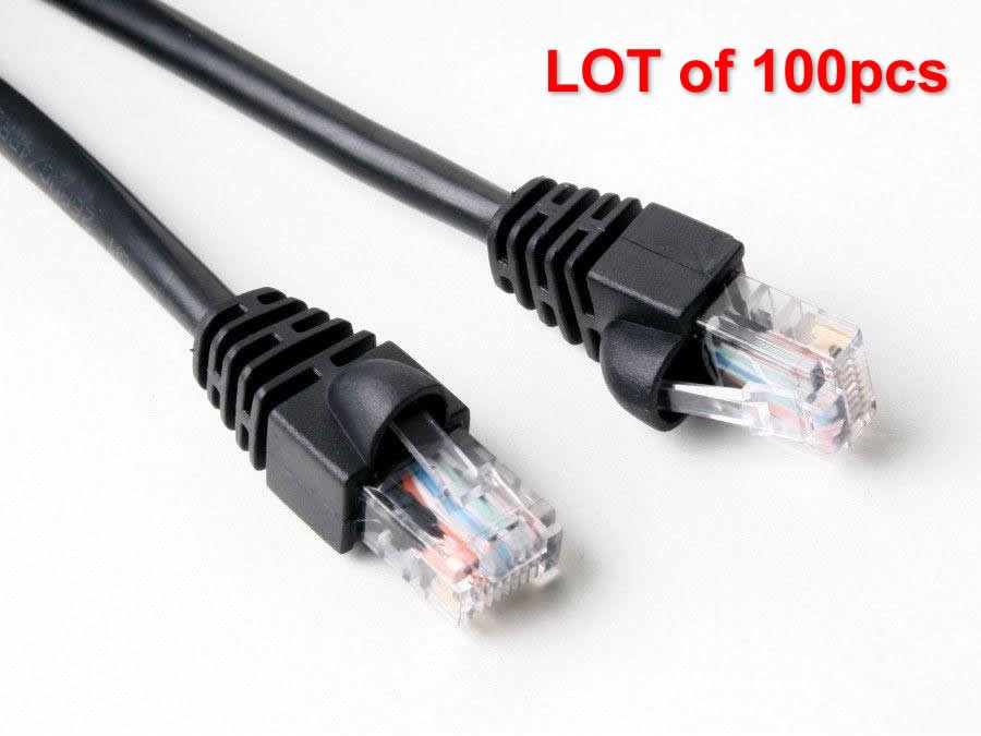 50ft High-quality Snagless Cat5e Patch Cable (350MHz) LOT of 100pcs