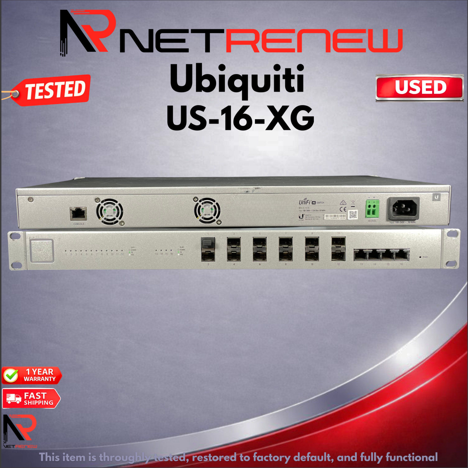 Ubiquiti UniFi US-16-XG  10Gb 16 Port Aggregation Managed  Switch