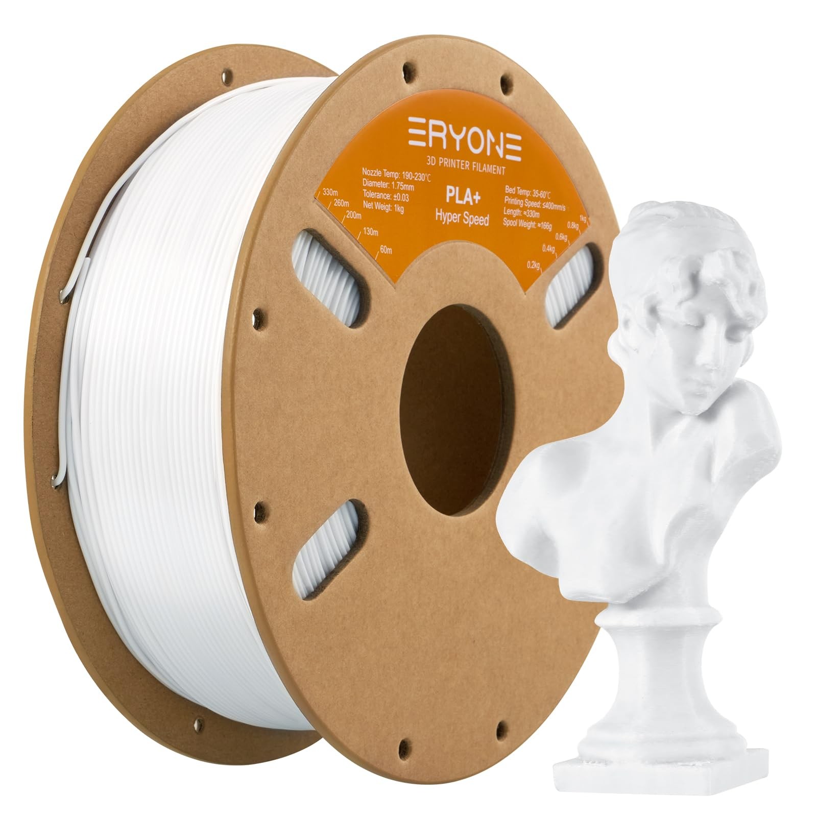 ERYONE High Speed PLA Plus Filament 1.75mm 1kg White