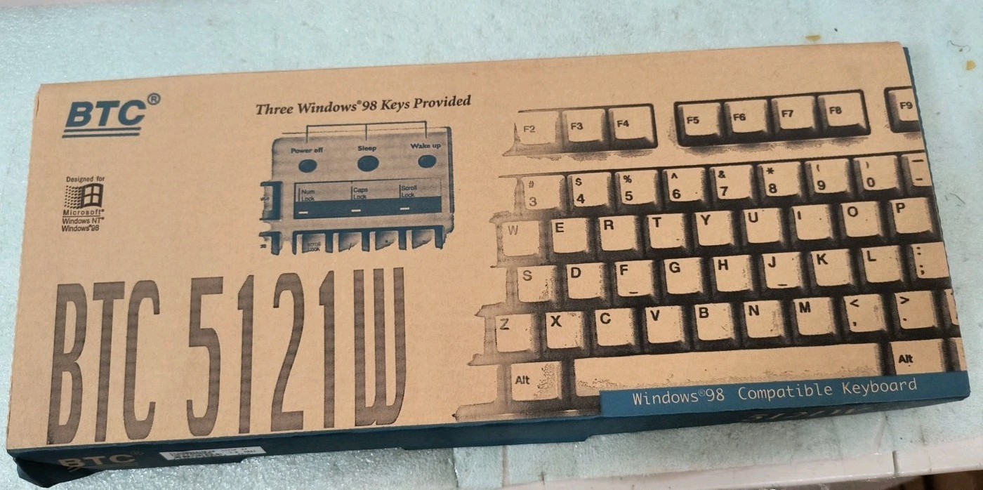 RARE NEW VINTAGE BTC51212 PS/2 WINDOWS KEYBOARD FACTORY DIRECT DS-BX-1