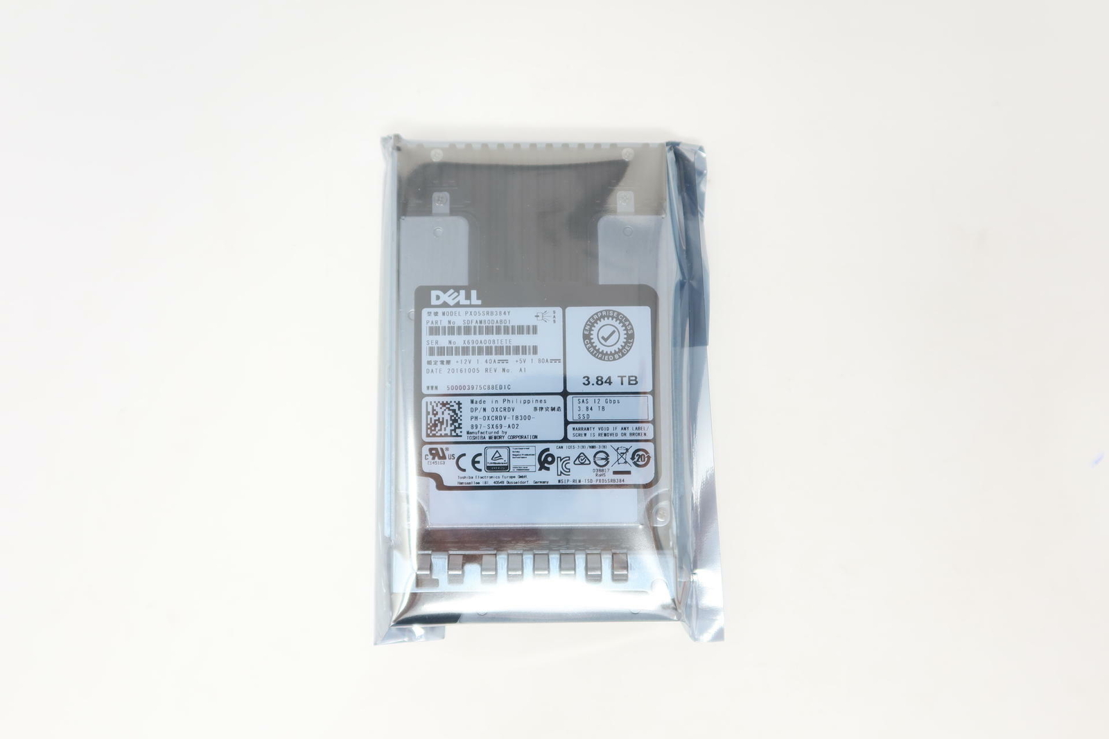 Dell 3.84TB 12Gb/s RI SAS SSD 2.5" Drive For T140 T340 C6620 R7625 R860 R440