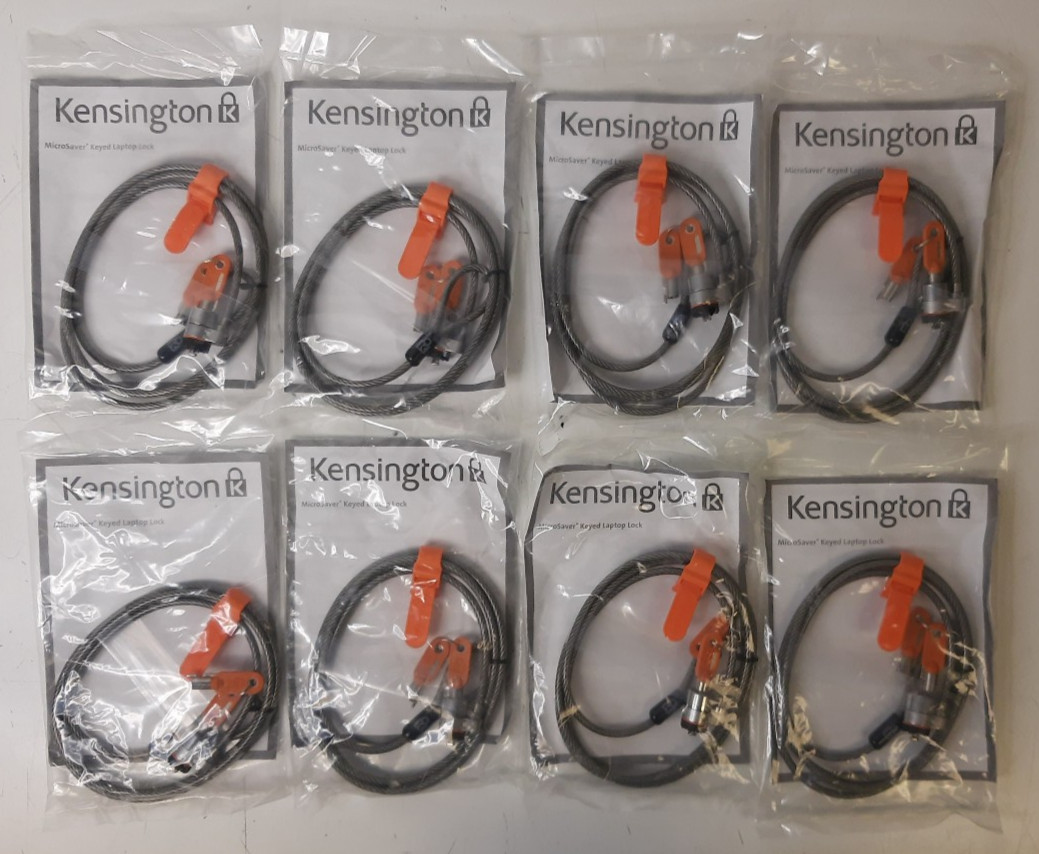 Lot of (8) Kensington MicroSaver Notebook Lock K64068F - New Sealed